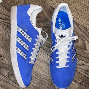 Blue Adidas Gazelles